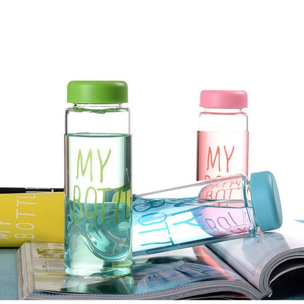 Hot sale Water Bottles Portable Plastic Bottle Colorful transparencies Juice Tea Coffee Space Cup Drinkware E5