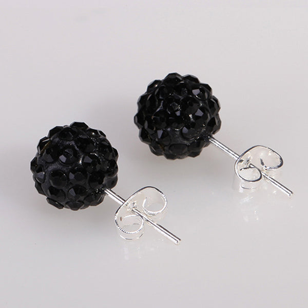10 Color 8 MM Shamballa Earrings Micro Disco Ball Shamballa Round CZ Stud Earrings For Women Girls Fashion Jewelry Wholesale