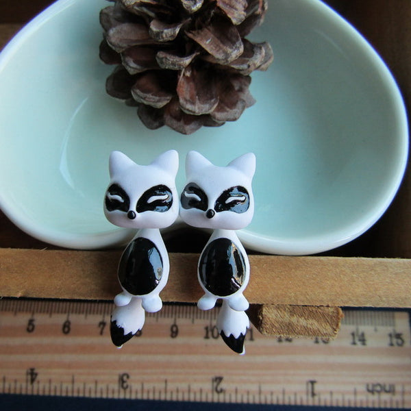 Kittenup New Fashion Yellow Purple Black Animal Cute Fox Stud Earrings For Women Jewelry Gifts 0418