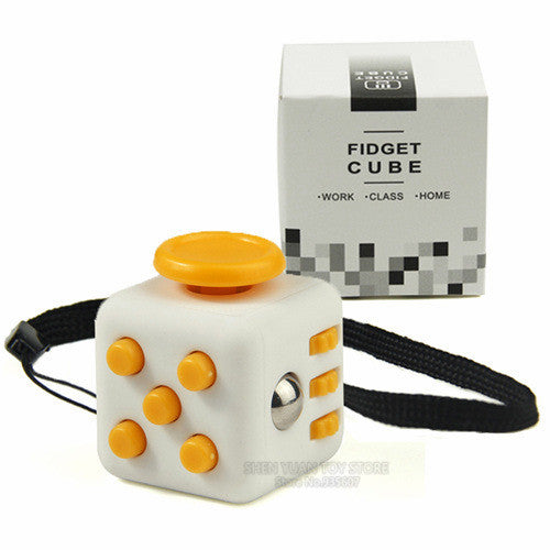 Mini Fidget Cube 11 Colours Desk Finger Toy Keychain Squeeze Fun Stress Reliever Puzzle Magic Cube With Box