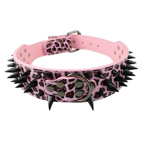 2inch Wide Cool Sharp Spiked Studded Leather Dog Collars 15-24" For Medium Large Breeds Pitbull Mastiff Boxer Bully 4 Sizes