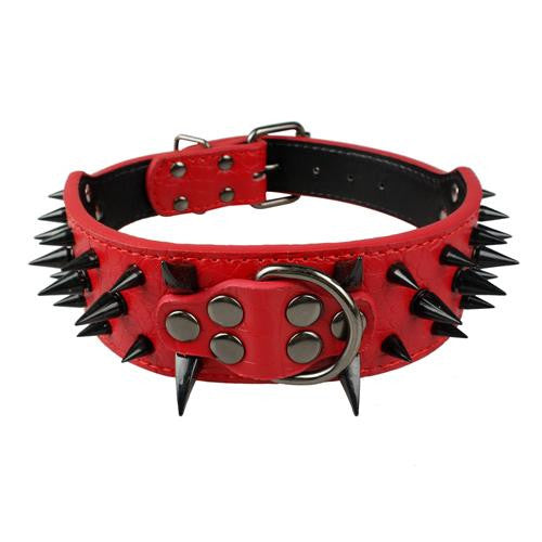 2inch Wide Cool Sharp Spiked Studded Leather Dog Collars 15-24" For Medium Large Breeds Pitbull Mastiff Boxer Bully 4 Sizes