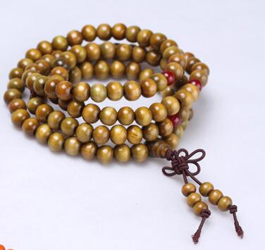 108*8mm Natural Sandalwood Buddhist Buddha Meditation Beads Bracelets For Women Men Jewelry Prayer Bead Mala Rosary Bracelet