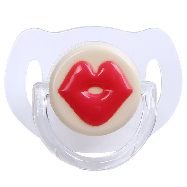 1PC Baby Red Lips Kisses Pacifiers Silicone Silicone Funny Nipple Joke Prank  Toddler Teeth Soothers Pacifiers