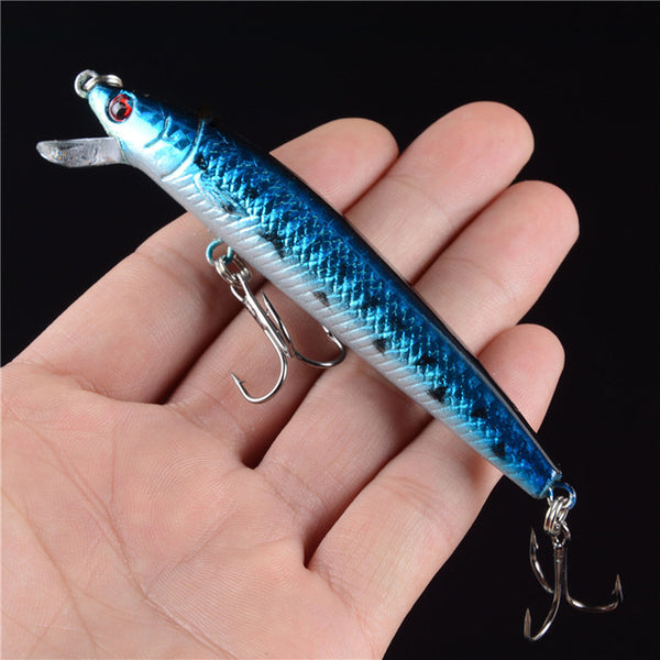 New 1pcs Hard Plastic Minnow Lure 3D Eyes Crankbait Wobbler Artificial Bait 10CM/8.5G Fishing Tackle