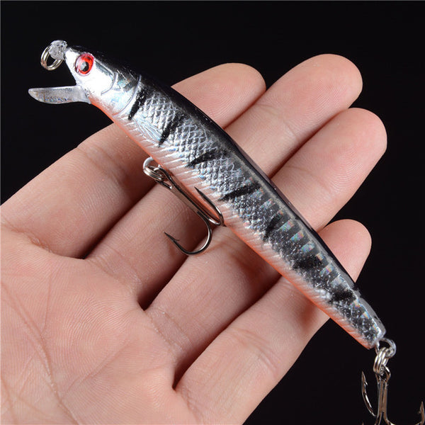 New 1pcs Hard Plastic Minnow Lure 3D Eyes Crankbait Wobbler Artificial Bait 10CM/8.5G Fishing Tackle