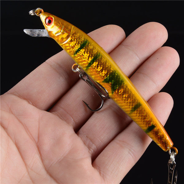 New 1pcs Hard Plastic Minnow Lure 3D Eyes Crankbait Wobbler Artificial Bait 10CM/8.5G Fishing Tackle