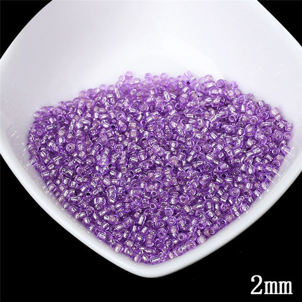 2MM Silver Lined Round Hole Czech Glass Seed Spacer Beads 1000pcs/lot Austria Crystal Round Beads For Kids DIY Jewelry Making