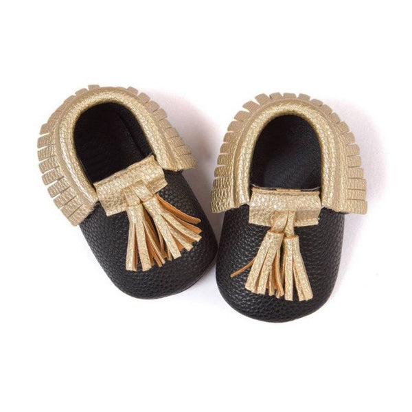 Unisex Boys Girls Soft PU Leather Tassel Moccasins Toddler Infant Moccasin Bow Shoes