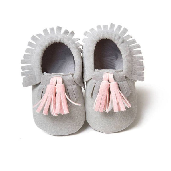 Unisex Boys Girls Soft PU Leather Tassel Moccasins Toddler Infant Moccasin Bow Shoes