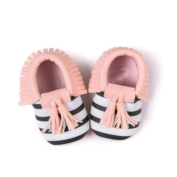 Unisex Boys Girls Soft PU Leather Tassel Moccasins Toddler Infant Moccasin Bow Shoes