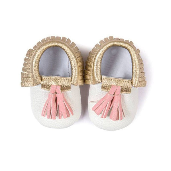 Unisex Boys Girls Soft PU Leather Tassel Moccasins Toddler Infant Moccasin Bow Shoes