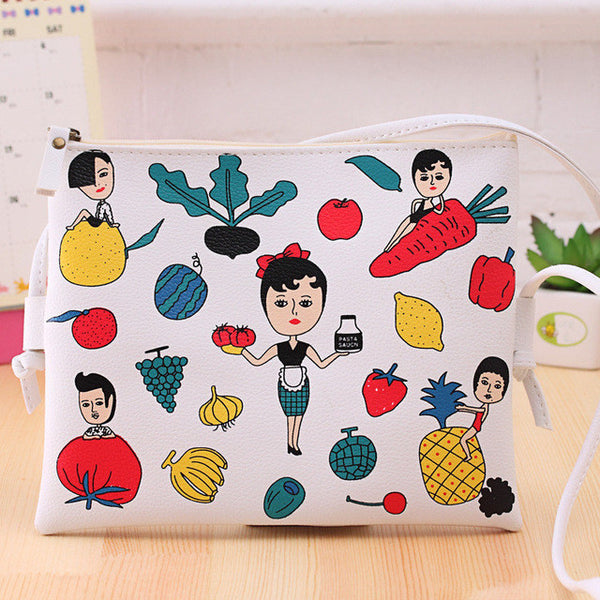 EXCELSIOR Fashion Cartoon Printed Women Graffiti Handbag Mini Crossbody Shoulder Bag Ladies Casual Purses Clutches Girls Handbag