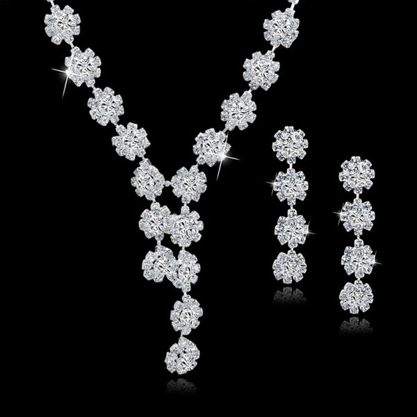TOUCHEART Wedding Jewellery Set Crystal Bridal Jewelry Sets For Women Long Tassel Statement Necklace/Earrings Set SET150011