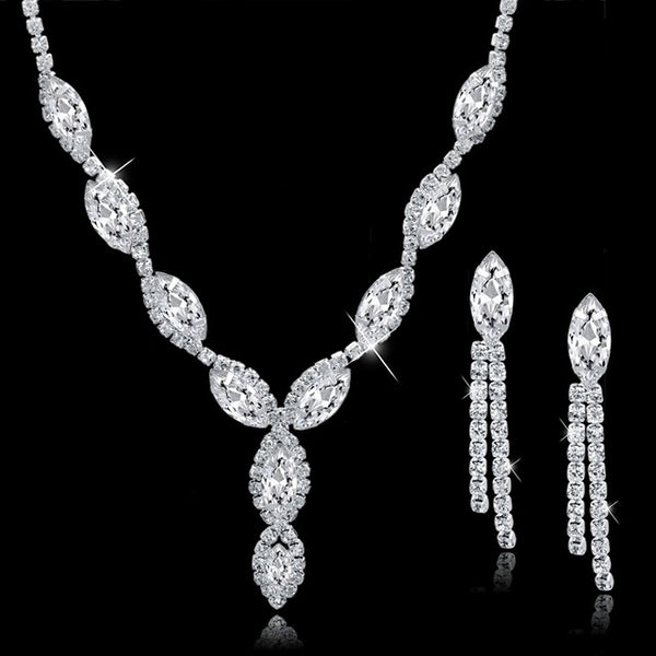 TOUCHEART Wedding Jewellery Set Crystal Bridal Jewelry Sets For Women Long Tassel Statement Necklace/Earrings Set SET150011