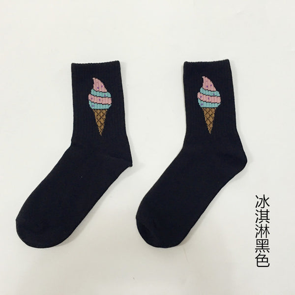 70% Cotton Patterned Design Flame Bomb Baseball Harajuku Cool Fashion Socks Hip Hop Socks for Men Women Unisex 36-44