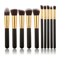 New Arrive 10 pcs Synthetic Kabuki Makeup Brush Set Cosmetics Foundation blending blush makeup tool