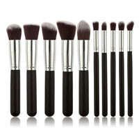 New Arrive 10 pcs Synthetic Kabuki Makeup Brush Set Cosmetics Foundation blending blush makeup tool