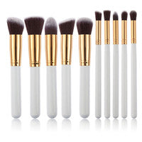 New Arrive 10 pcs Synthetic Kabuki Makeup Brush Set Cosmetics Foundation blending blush makeup tool