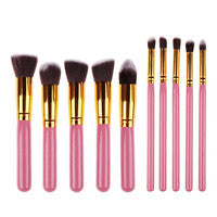 New Arrive 10 pcs Synthetic Kabuki Makeup Brush Set Cosmetics Foundation blending blush makeup tool