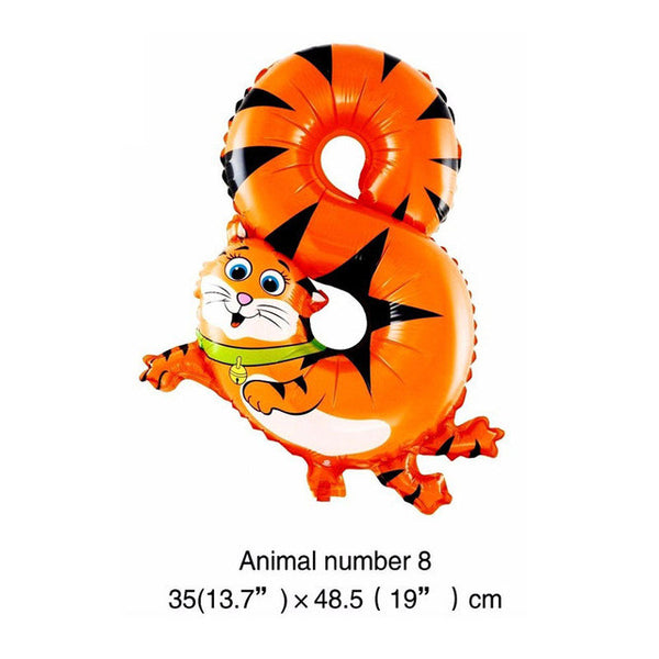 1Pcs Animal Number Foil Balloon Wedding Happy Birthday Party Decoration Balloons Kids Babys Children's Toys Gifts