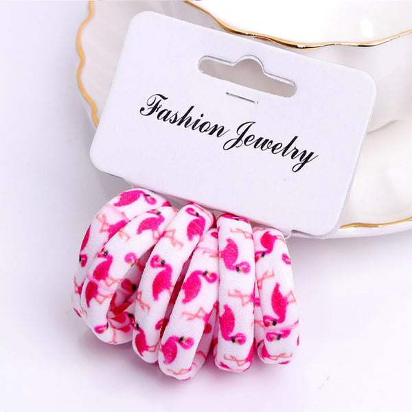 6PCS/Pack New Korean Cotton Print Hair Ropes Leopard High Elastic Headband Elegance Hair Bands For Women Girls Hair Accessories