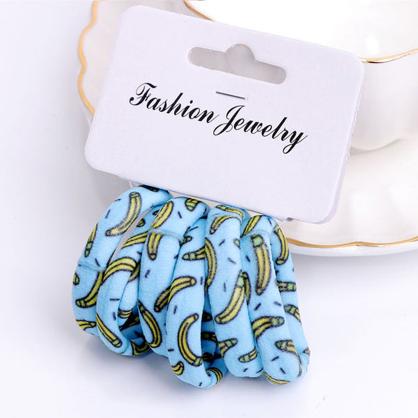 6PCS/Pack New Korean Cotton Print Hair Ropes Leopard High Elastic Headband Elegance Hair Bands For Women Girls Hair Accessories