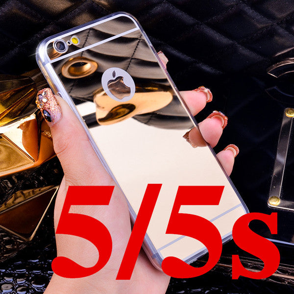 Luxury Mirror Electroplating Soft Clear TPU Cases For iphone 6 / 6S / 7 4.7inch For iPhone6 7 Plus 5.5 inch 5 5s Back Cover Bags