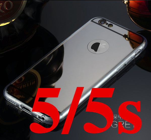 Luxury Mirror Electroplating Soft Clear TPU Cases For iphone 6 / 6S / 7 4.7inch For iPhone6 7 Plus 5.5 inch 5 5s Back Cover Bags