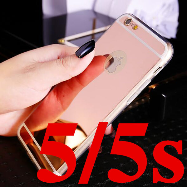 Luxury Mirror Electroplating Soft Clear TPU Cases For iphone 6 / 6S / 7 4.7inch For iPhone6 7 Plus 5.5 inch 5 5s Back Cover Bags