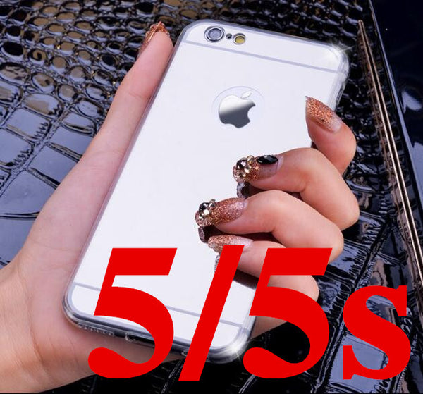 Luxury Mirror Electroplating Soft Clear TPU Cases For iphone 6 / 6S / 7 4.7inch For iPhone6 7 Plus 5.5 inch 5 5s Back Cover Bags