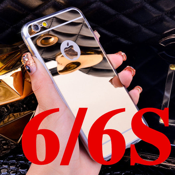 Luxury Mirror Electroplating Soft Clear TPU Cases For iphone 6 / 6S / 7 4.7inch For iPhone6 7 Plus 5.5 inch 5 5s Back Cover Bags