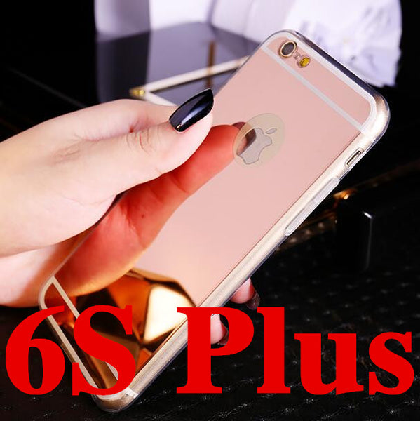 Luxury Mirror Electroplating Soft Clear TPU Cases For iphone 6 / 6S / 7 4.7inch For iPhone6 7 Plus 5.5 inch 5 5s Back Cover Bags