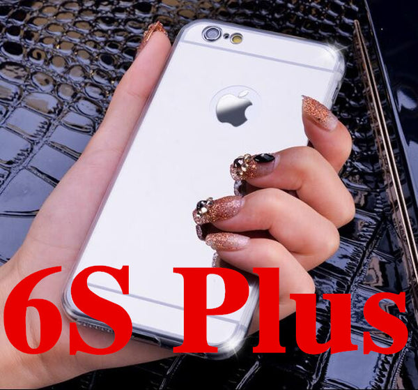 Luxury Mirror Electroplating Soft Clear TPU Cases For iphone 6 / 6S / 7 4.7inch For iPhone6 7 Plus 5.5 inch 5 5s Back Cover Bags