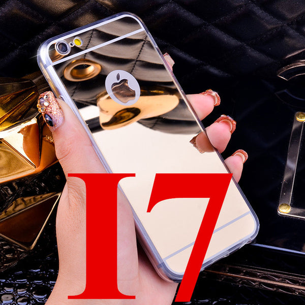 Luxury Mirror Electroplating Soft Clear TPU Cases For iphone 6 / 6S / 7 4.7inch For iPhone6 7 Plus 5.5 inch 5 5s Back Cover Bags