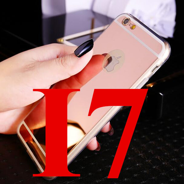 Luxury Mirror Electroplating Soft Clear TPU Cases For iphone 6 / 6S / 7 4.7inch For iPhone6 7 Plus 5.5 inch 5 5s Back Cover Bags