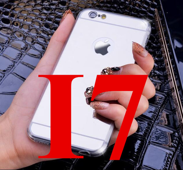 Luxury Mirror Electroplating Soft Clear TPU Cases For iphone 6 / 6S / 7 4.7inch For iPhone6 7 Plus 5.5 inch 5 5s Back Cover Bags