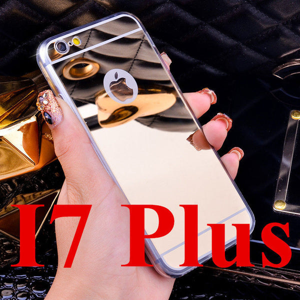 Luxury Mirror Electroplating Soft Clear TPU Cases For iphone 6 / 6S / 7 4.7inch For iPhone6 7 Plus 5.5 inch 5 5s Back Cover Bags