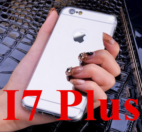 Luxury Mirror Electroplating Soft Clear TPU Cases For iphone 6 / 6S / 7 4.7inch For iPhone6 7 Plus 5.5 inch 5 5s Back Cover Bags