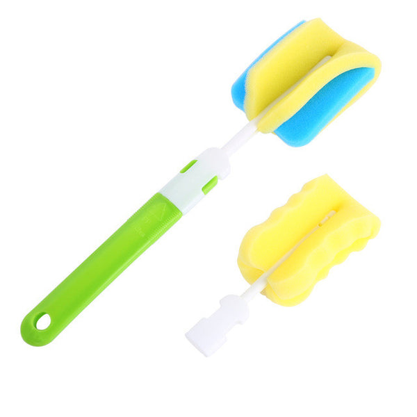 New 360 Degree Rotation Plastic Sponge Baby Milk Feeding Bottle Brush Nipple Cleaning Cup Scrubber Washing Brushes