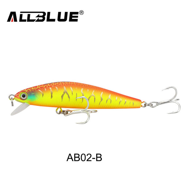 ALLBLUE New Minnow 70mm 6.5g 0.5-1M Dive Artificial Bait Plastic Hard 3D Eyes Fishing Lures Wobbler Fishing Bait Fishing Tackle