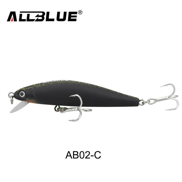 ALLBLUE New Minnow 70mm 6.5g 0.5-1M Dive Artificial Bait Plastic Hard 3D Eyes Fishing Lures Wobbler Fishing Bait Fishing Tackle