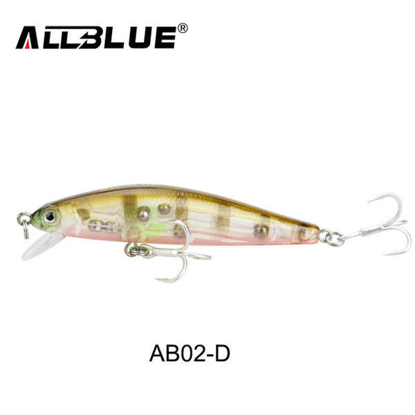 ALLBLUE New Minnow 70mm 6.5g 0.5-1M Dive Artificial Bait Plastic Hard 3D Eyes Fishing Lures Wobbler Fishing Bait Fishing Tackle