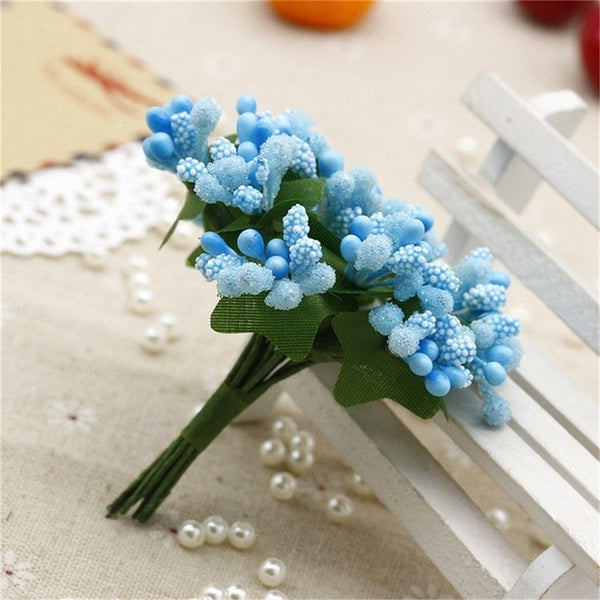 12PCS/lot  Artificial Flower Stamen wire stem/marriage leaves stamen DIY wreath wedding box decoration