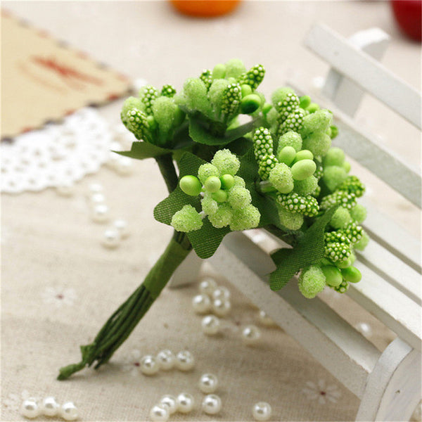 12PCS/lot  Artificial Flower Stamen wire stem/marriage leaves stamen DIY wreath wedding box decoration