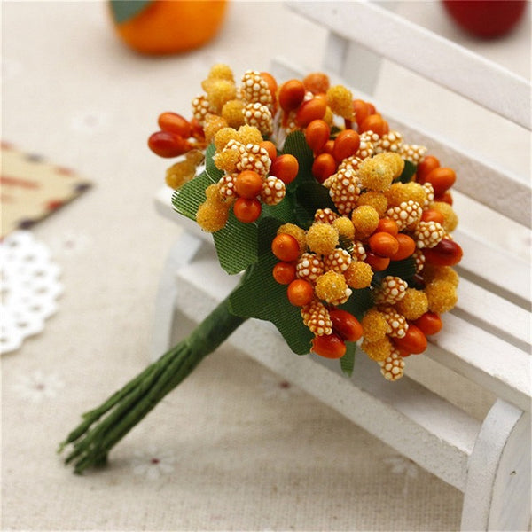 12PCS/lot  Artificial Flower Stamen wire stem/marriage leaves stamen DIY wreath wedding box decoration