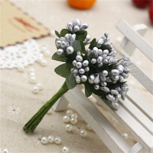 12PCS/lot  Artificial Flower Stamen wire stem/marriage leaves stamen DIY wreath wedding box decoration