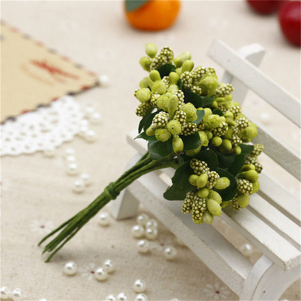 12PCS/lot  Artificial Flower Stamen wire stem/marriage leaves stamen DIY wreath wedding box decoration