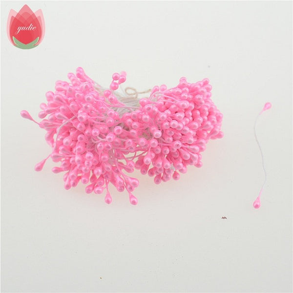 300pcs Mini Pearl Stamen Sugar Handmade Artificial Flower For Wedding Decoration DIY Scrapbooking Decorative Wreath Fake Flowers
