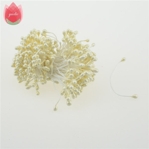 300pcs Mini Pearl Stamen Sugar Handmade Artificial Flower For Wedding Decoration DIY Scrapbooking Decorative Wreath Fake Flowers